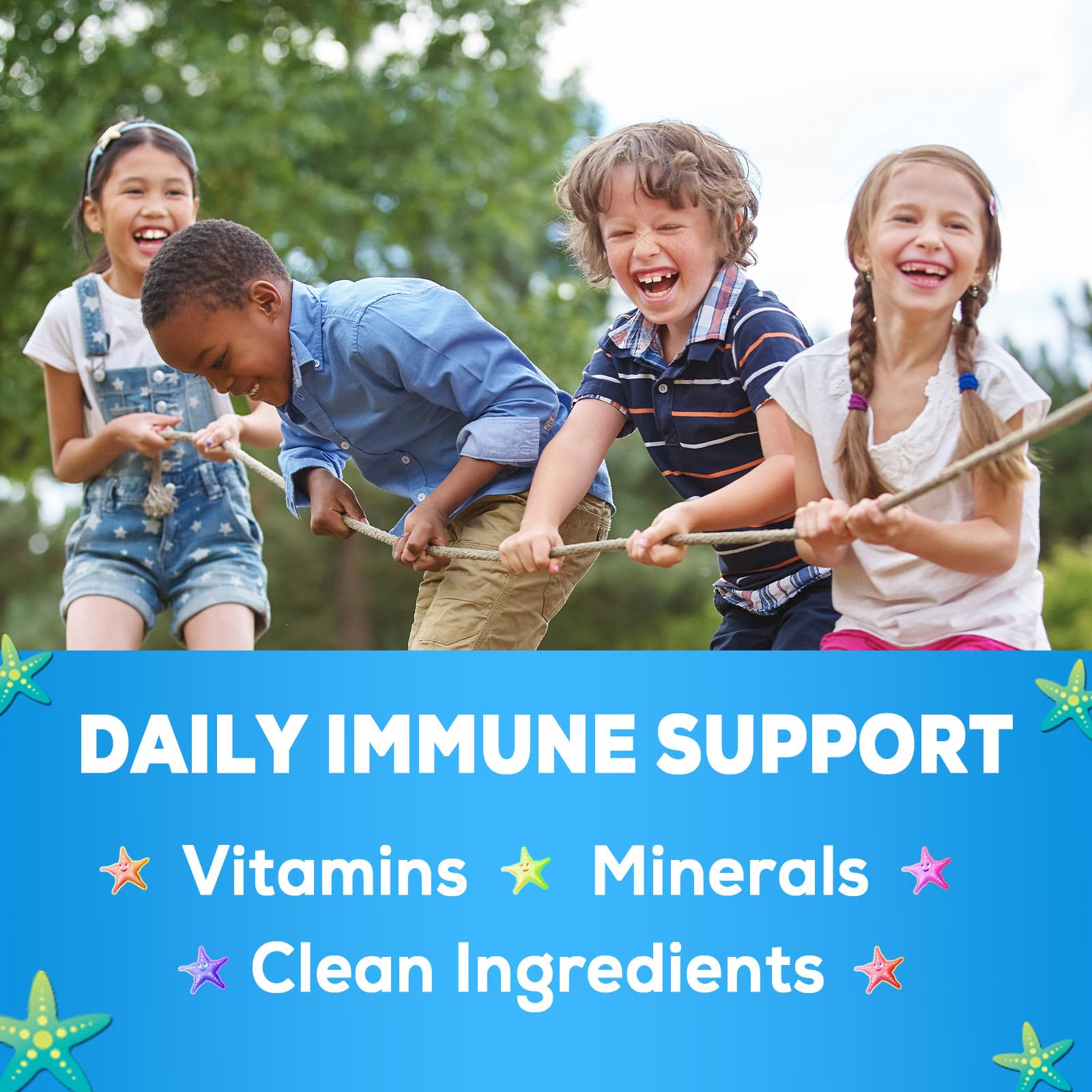 A child enjoys Nature's Nutrition immune gummies as part of daily routine