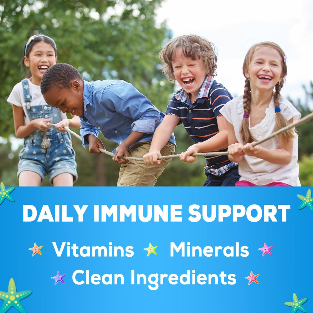 A child enjoys Nature's Nutrition immune gummies as part of daily routine