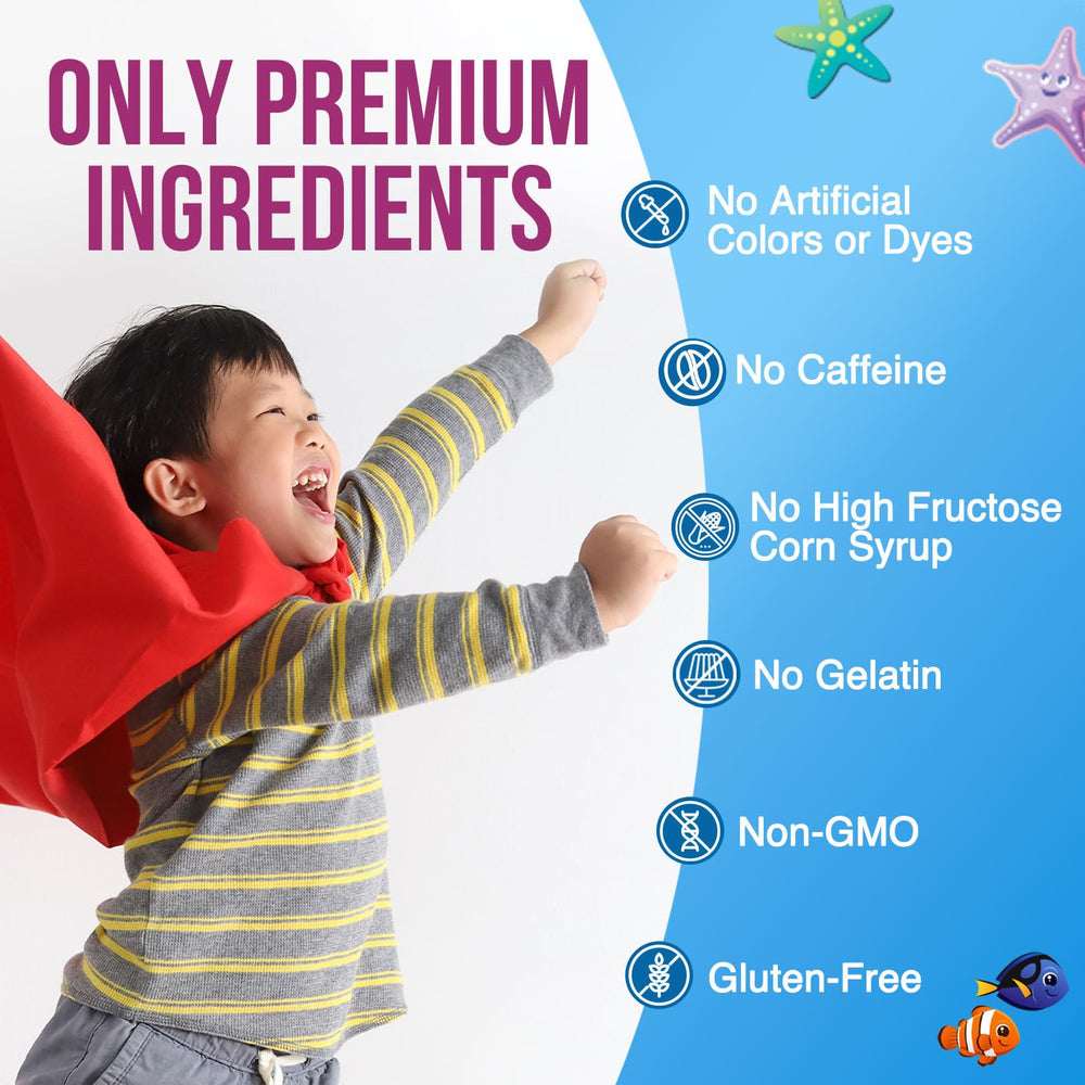 Nature's Nutrition Kids Immune Gummies packs on store shelf for easy selection