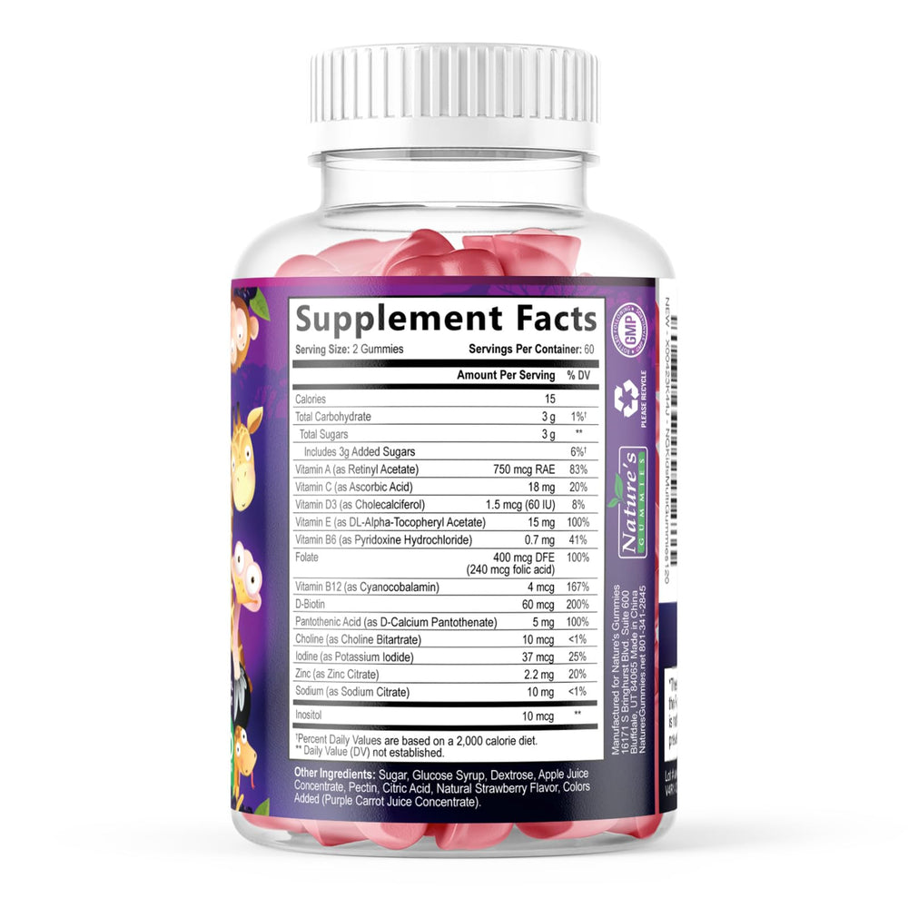 Bright berry gummies on display emphasize natural flavor appealing to kids.