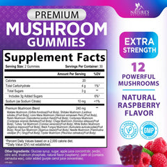 Nature's Nutrition Mushroom Gummies serving pour for on-the-go nootropic support.