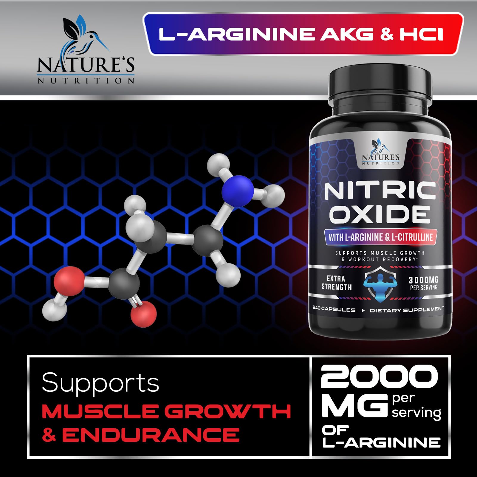 Nature's Nutrition Nitric Oxide Booster athlete running illustrates energy and focus.
