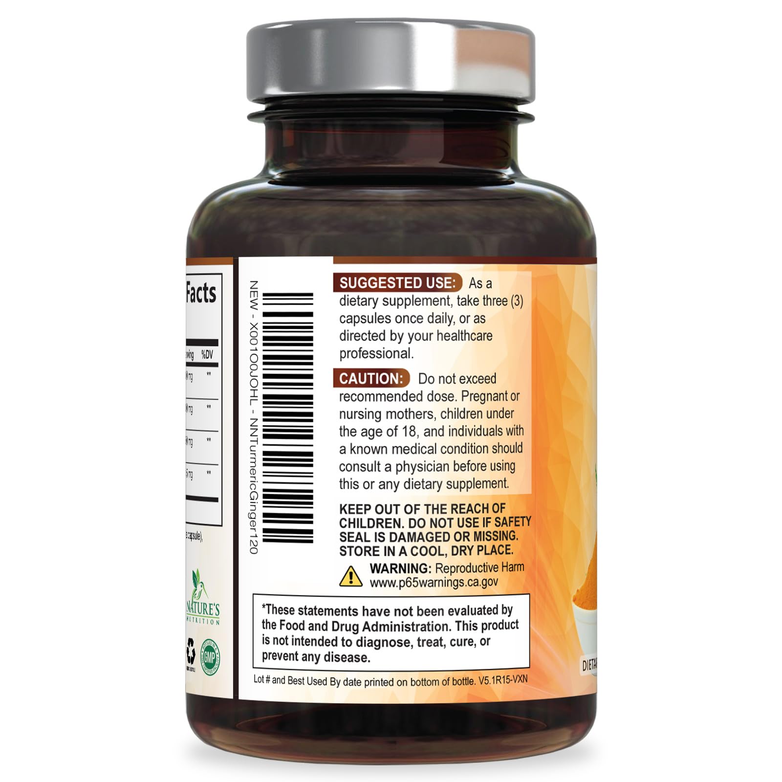 Nature's Nutrition non-gmo-turmeric-supplement packaging