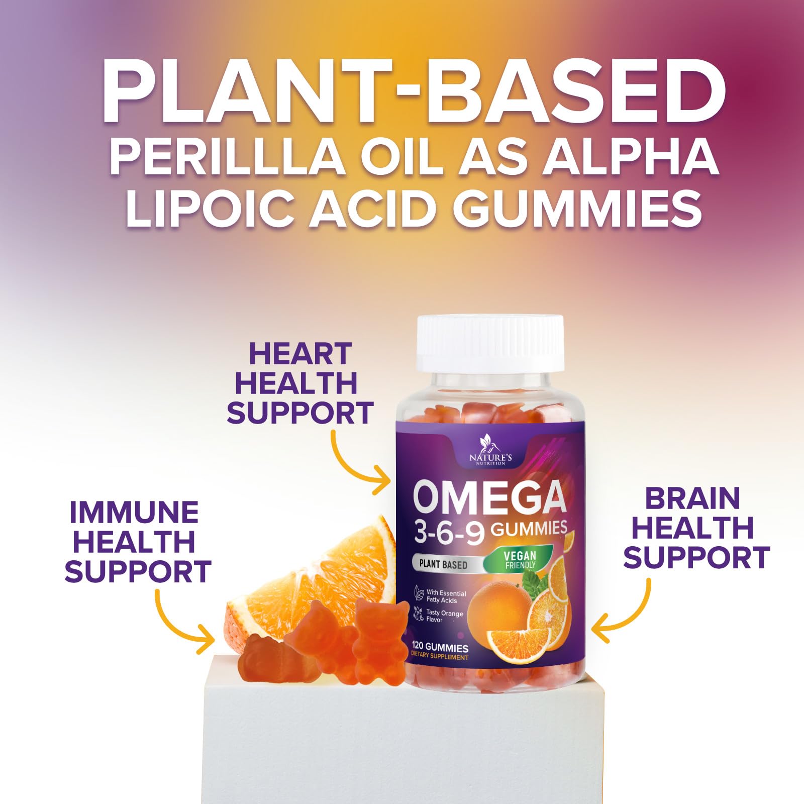 Nature's Nutrition omega-3-6-9 gummies with heart support potential for everyday wellness