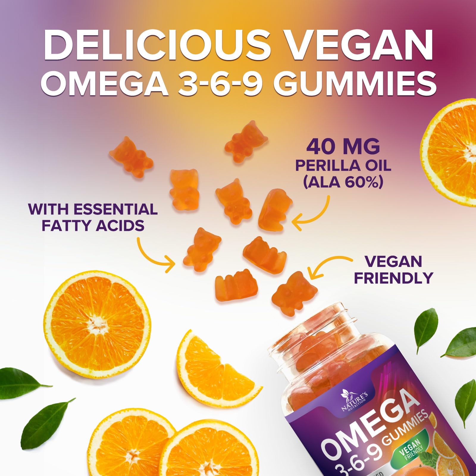 Third-party testing seal on Nature's Nutrition Omega 3-6-9 Gummies packaging