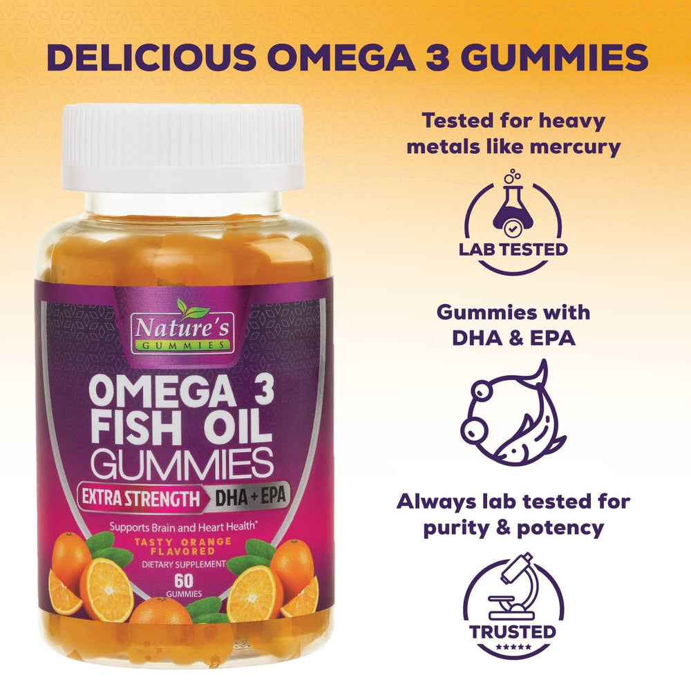 60-count bottle indicates convenient daily omega-3 intake.