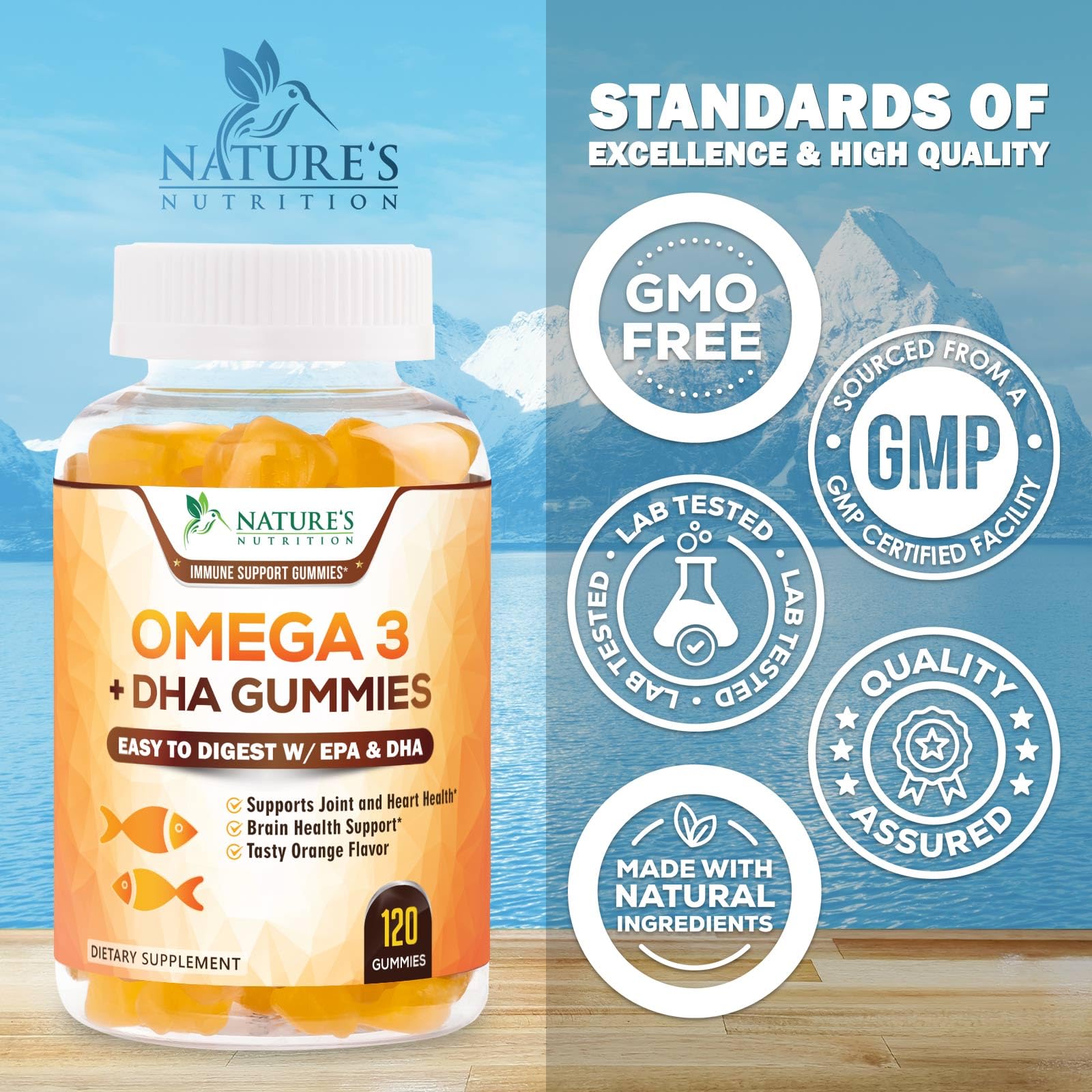High absorption formula in Nature's Nutrition Omega-3 Gummies for efficiency