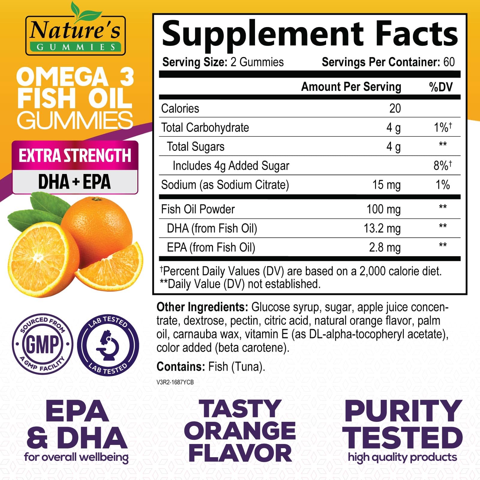 Close-up view shows orange gummies for easy daily supplement with high absorption potential.