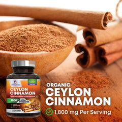 Organic certification seal on Nature's Nutrition Cinnamon label.