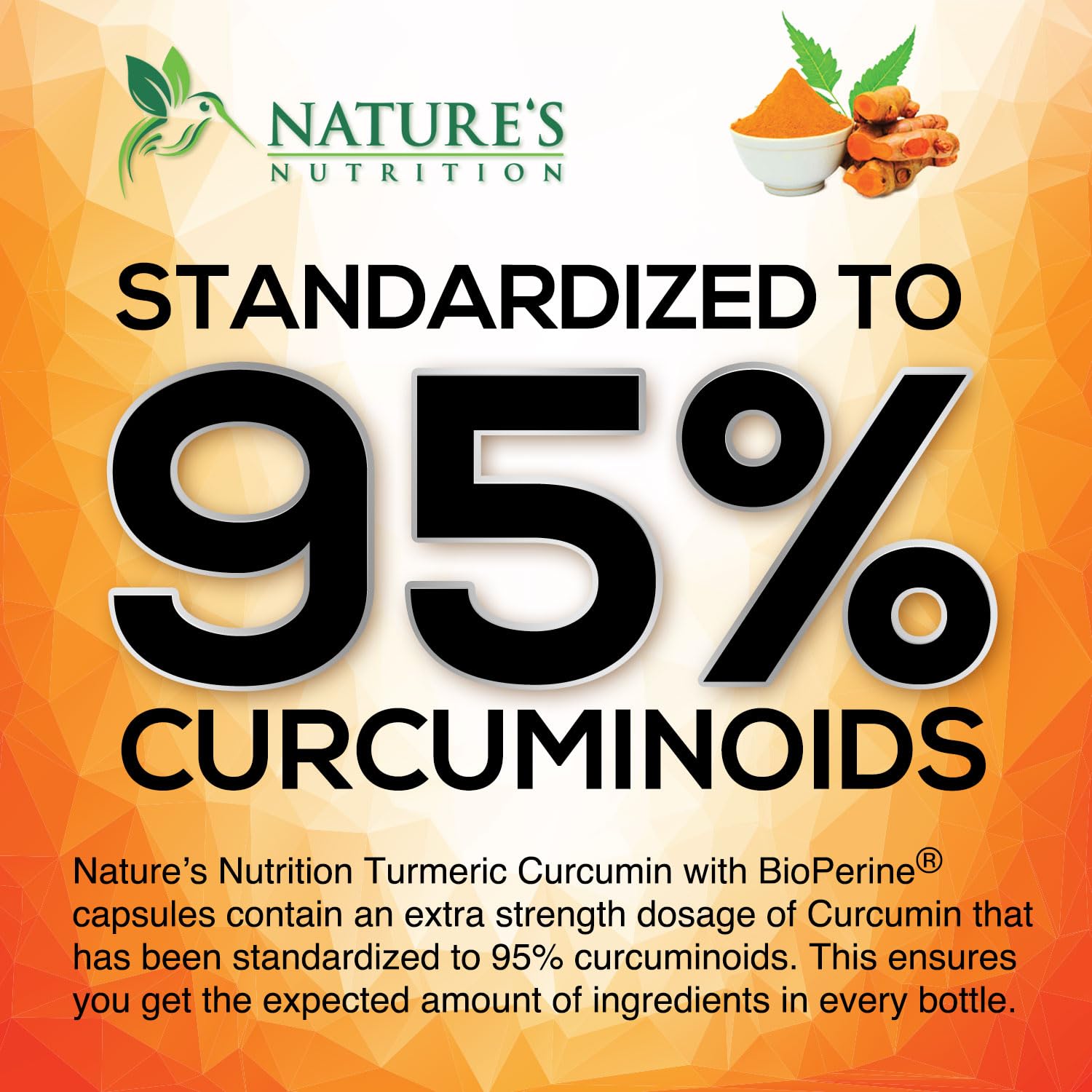 Nature's Nutrition Organic turmeric roots emphasize natural sourcing