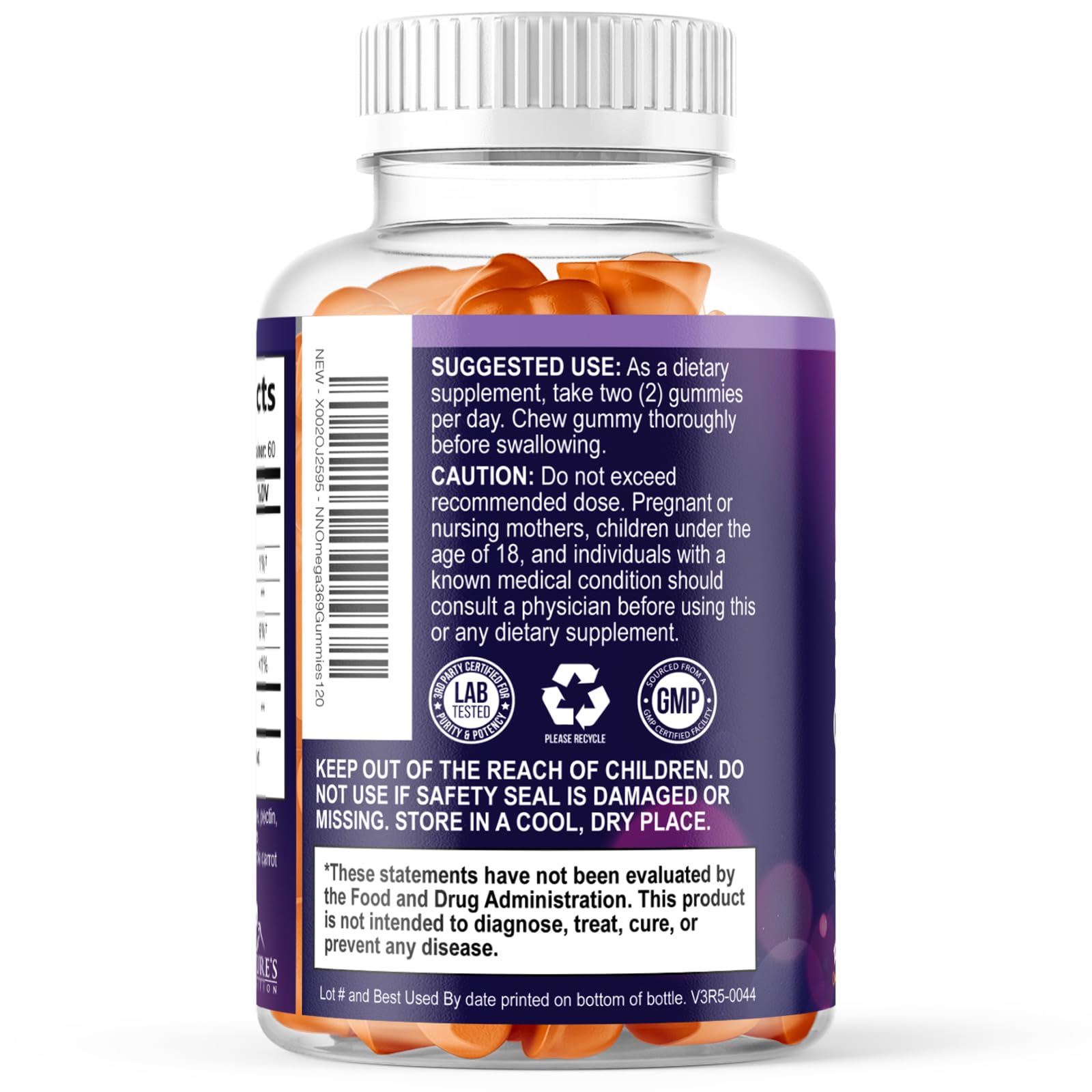 Nature's Nutrition plant-based gummies suitable for vegan lifestyles