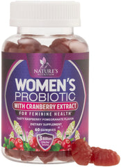 Nature's Nutrition Probiotics for Women bottle showing digestive support gummies
