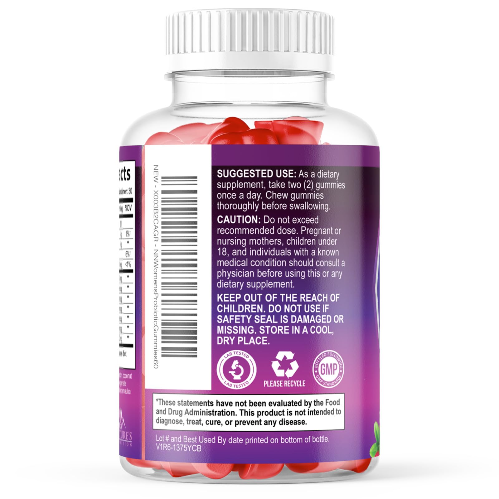 Nature's Nutrition Probiotics for Women 60 gummies box on shelf
