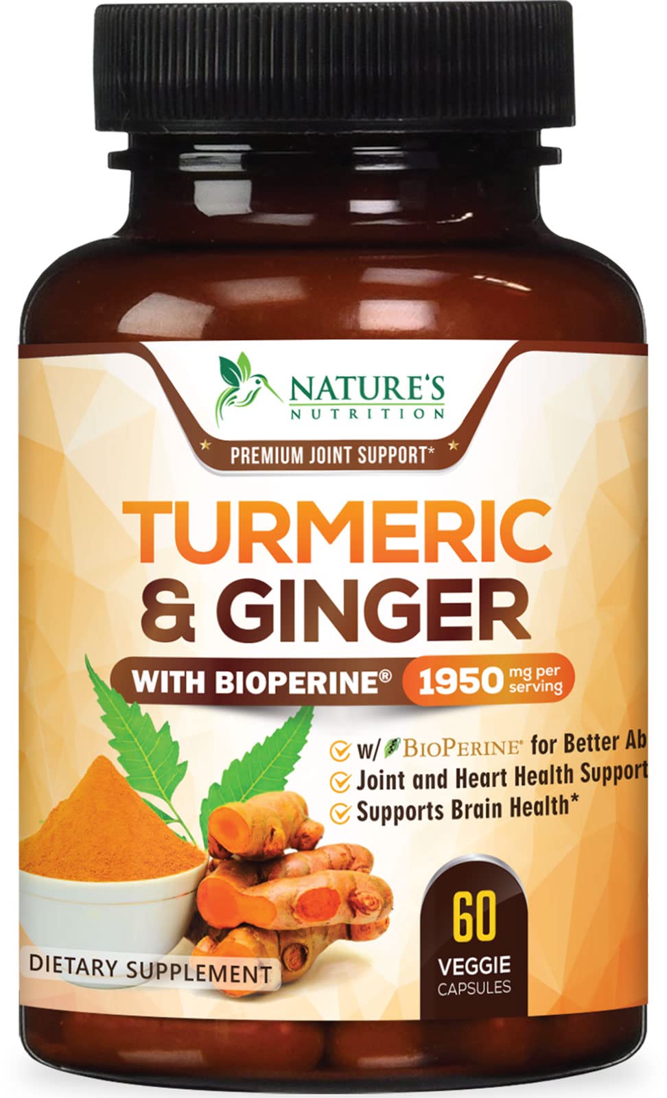 Nature's Nutrition T3 Turmeric Curcumin bottle shown for daily joint support