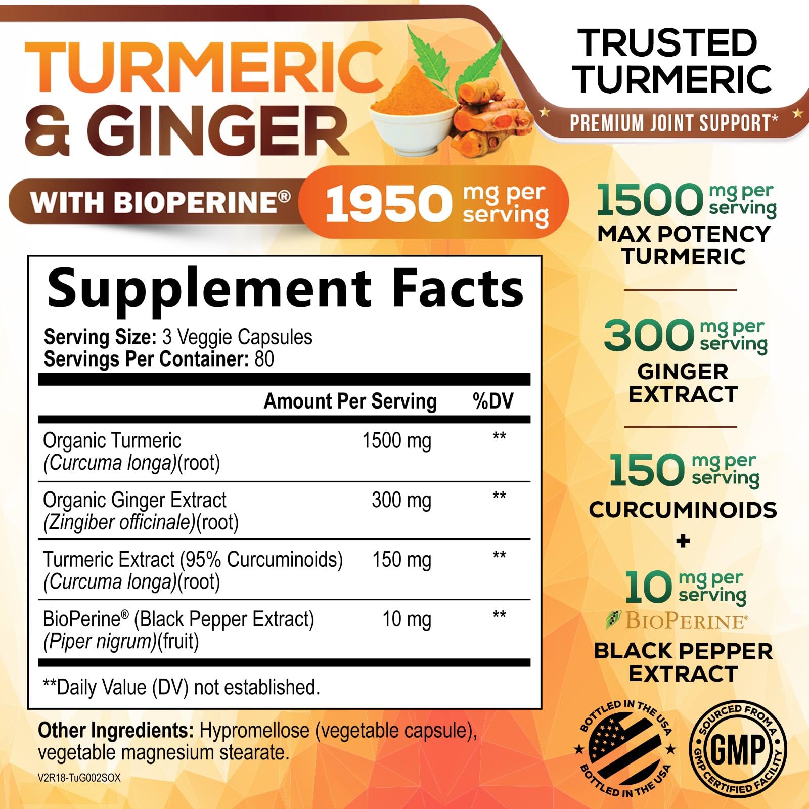 Capsules showing 95% curcuminoids in the Nature's Nutrition formula.
