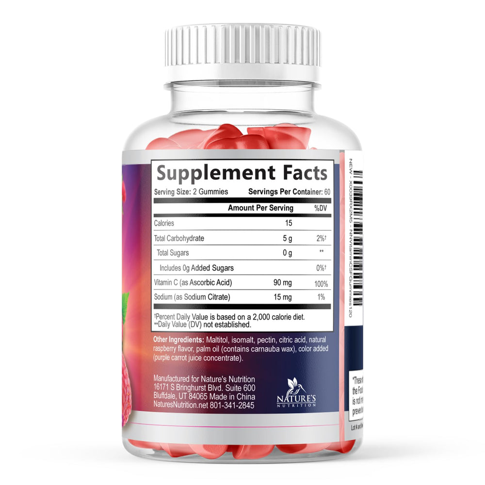 Nature's Nutrition Vitamin C Gummies facility-certified production line for quality and purity