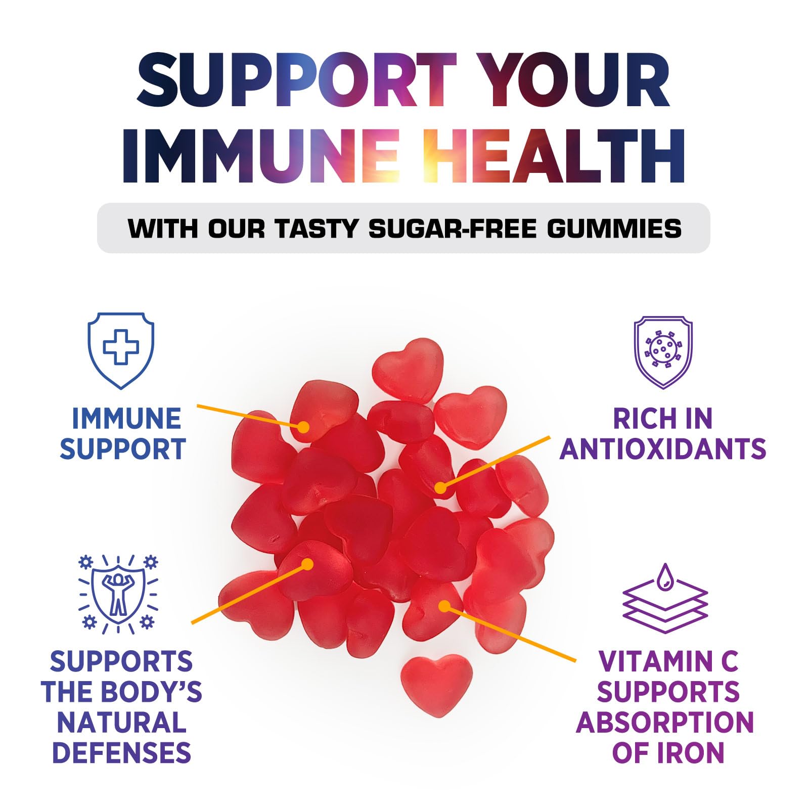 Nature's Nutrition Vitamin C Gummies third-party tested badge on packaging