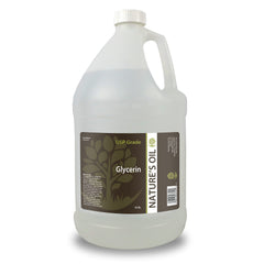 Nature's Oil USP-grade glycerin bottle pour, ideal base for DIY skin care blends.