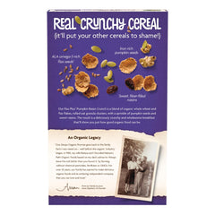 Nature's Path Flax Plus Pumpkin Raisin Crunch cereal bowl ready for a quick, nutritious breakfast.