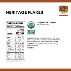 Nature's Path Heritage Flakes close-up shows crunchy flakes for a satisfying morning crunch.