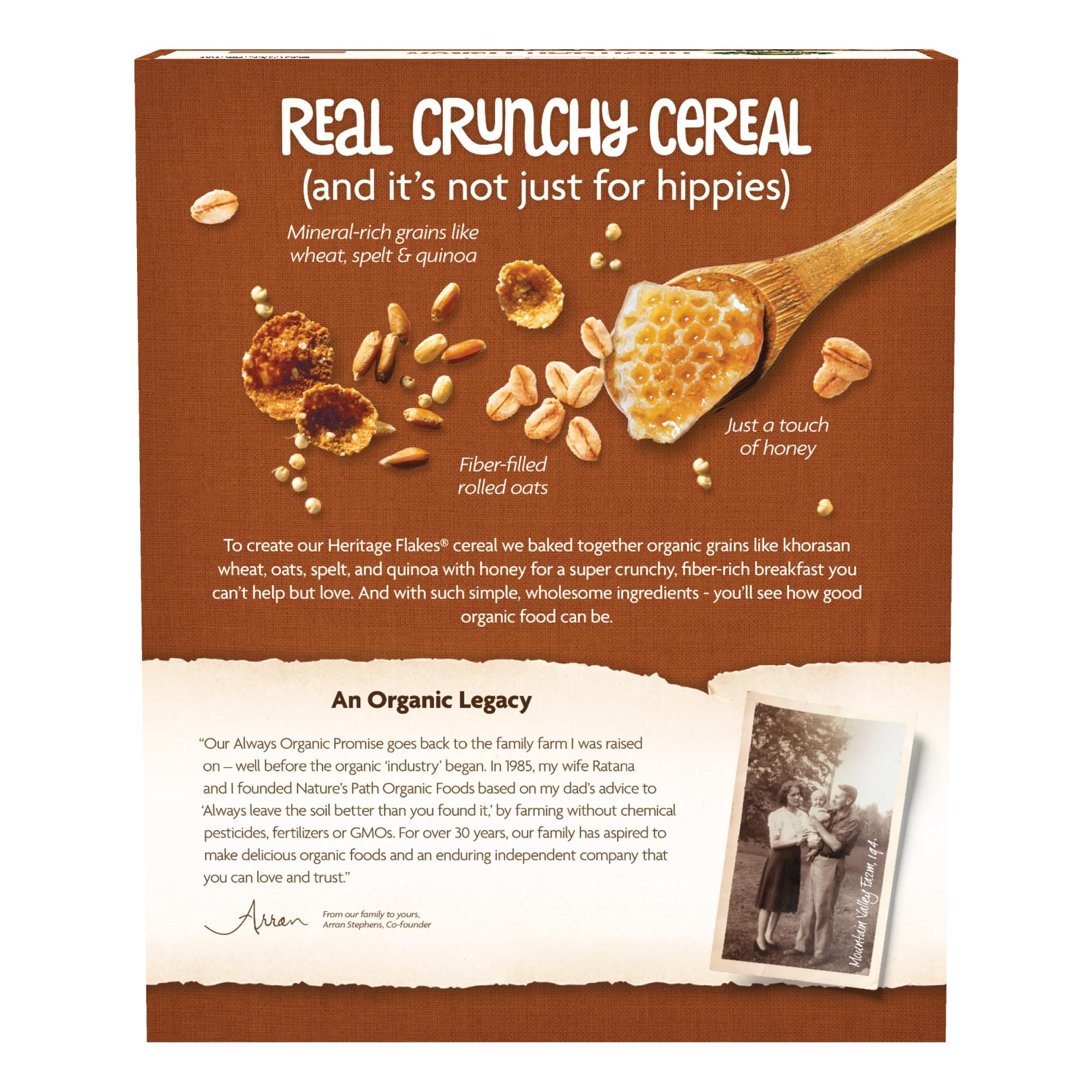 Golden Heritage Flakes with honey aroma hint at natural flavor without artificial additives.