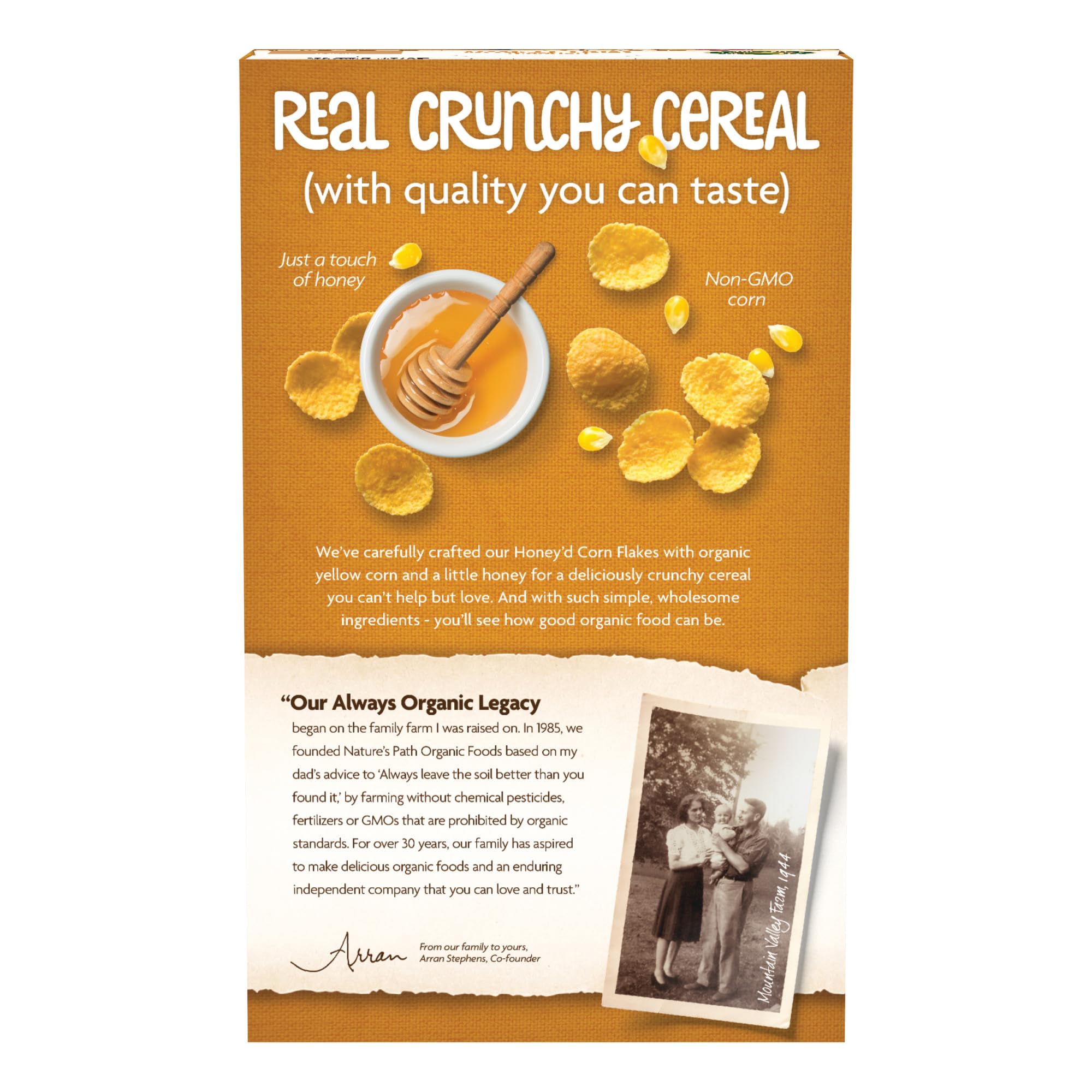Nature's Path Honey'D Corn Flakes serve as a versatile morning base.