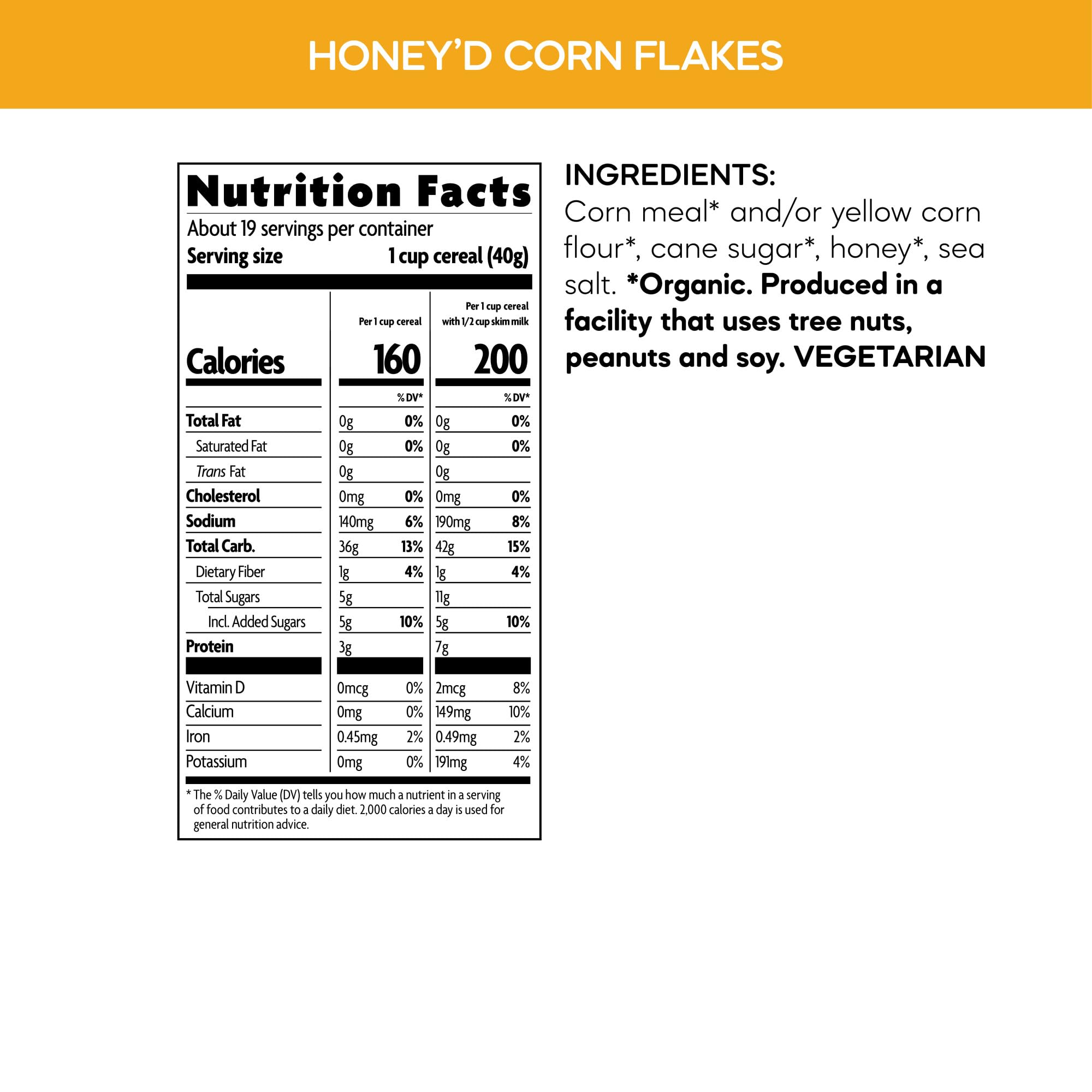 Pouring milk over Nature's Path Honey'D Corn Flakes for a crisp breakfast.