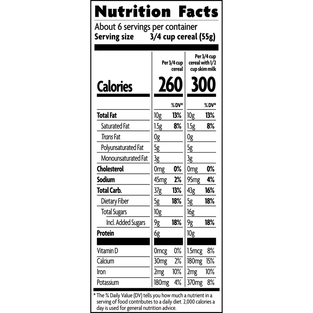Organic and Non-GMO ingredients label on Nature's Path packaging