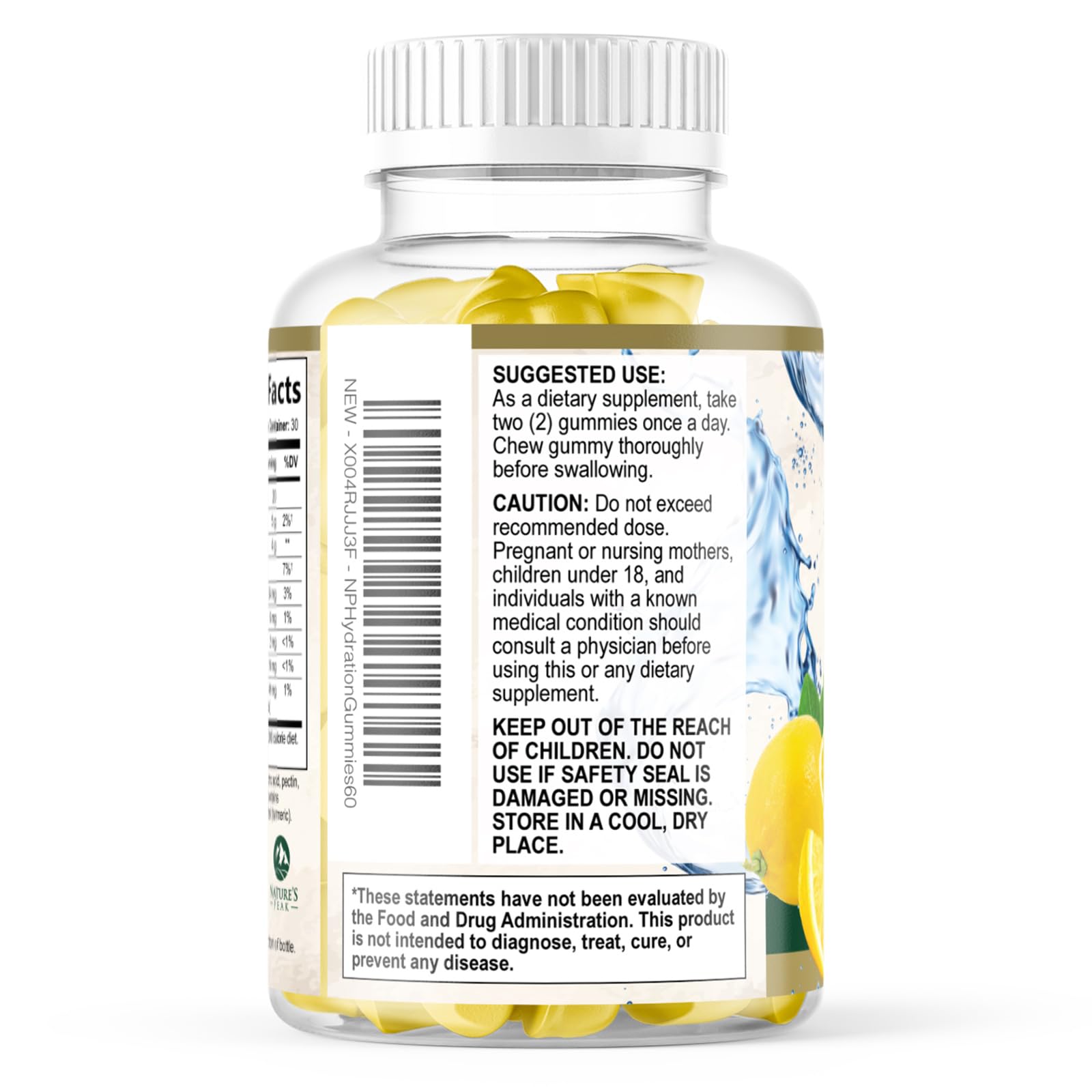 Bright lemon-tasting Nature's Peak gummies flavor profile