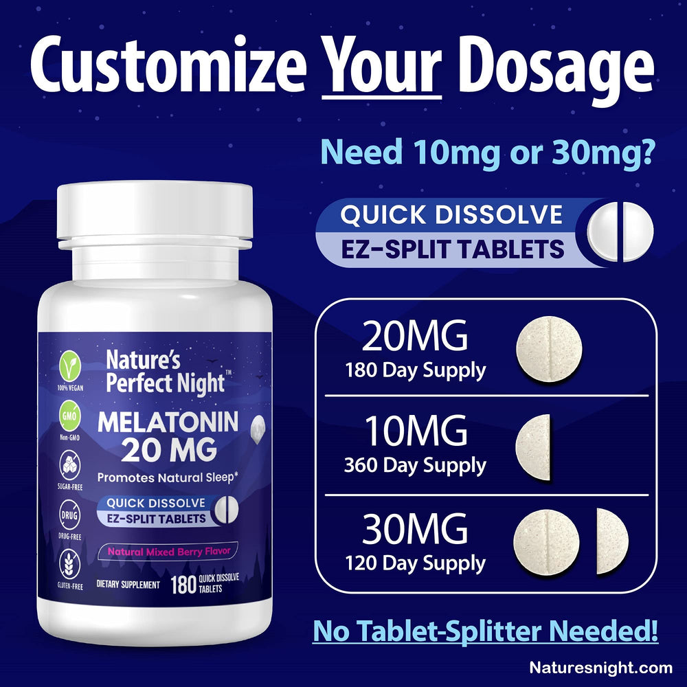 Nature's Perfect Night EZ-SPLIT scored tablets enable flexible dosing