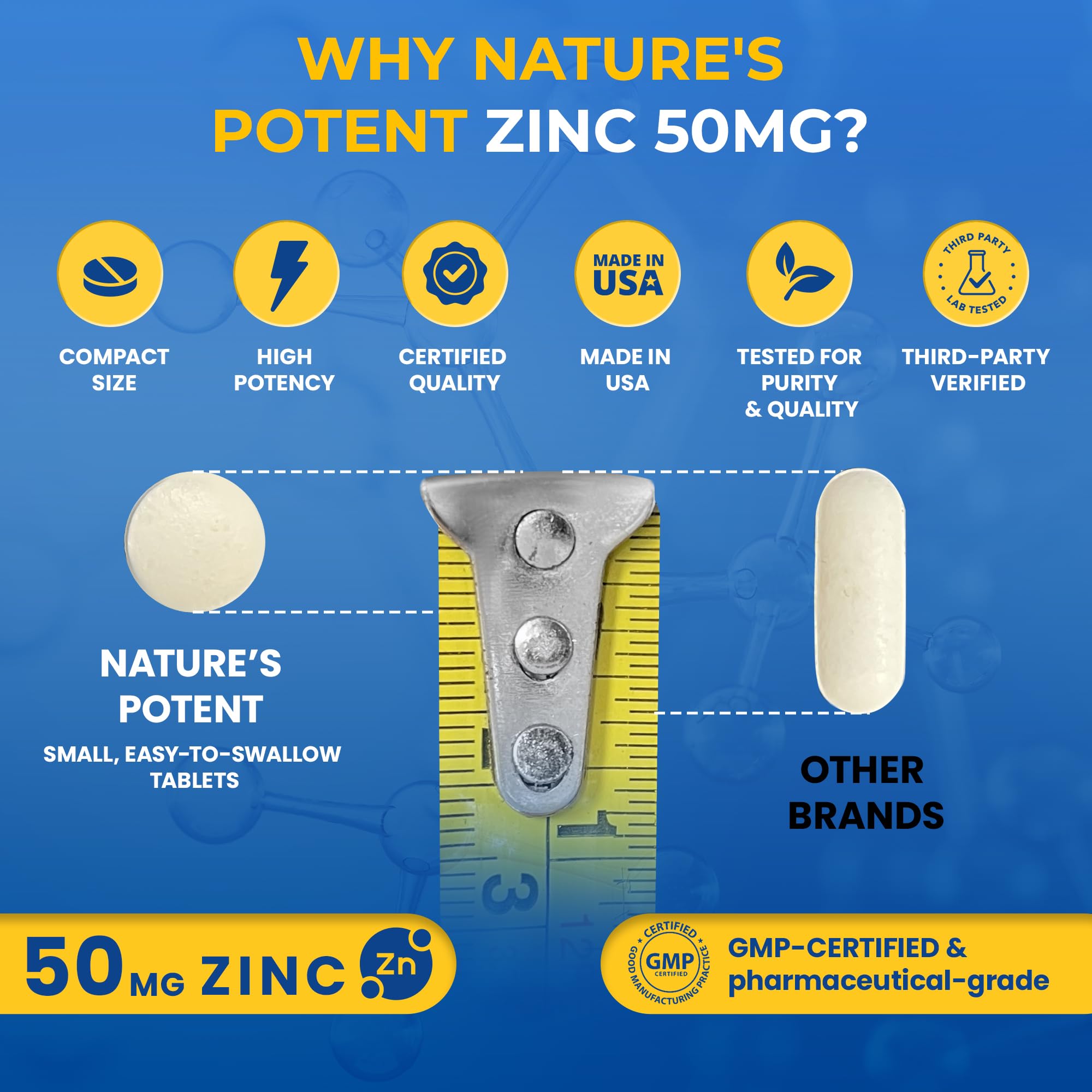 Nature's Potent Zinc aids lean muscle maintenance for active adults.