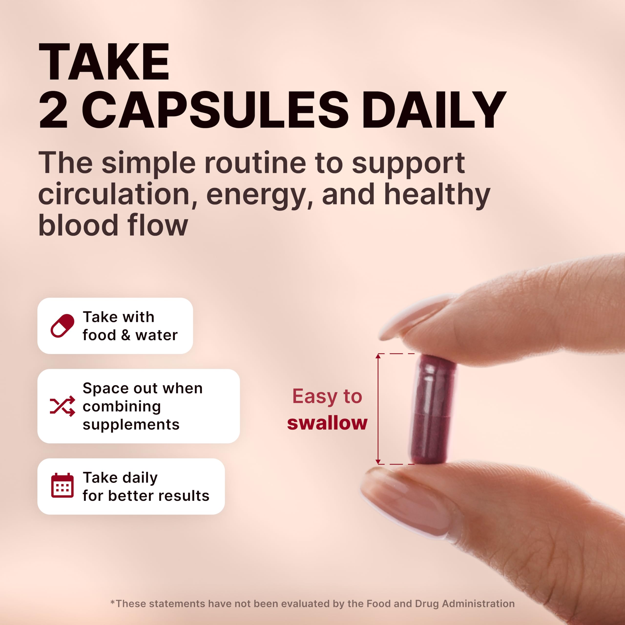 Nature's Pure Blend beet root capsules easy-to-swallow design for on-the-go use