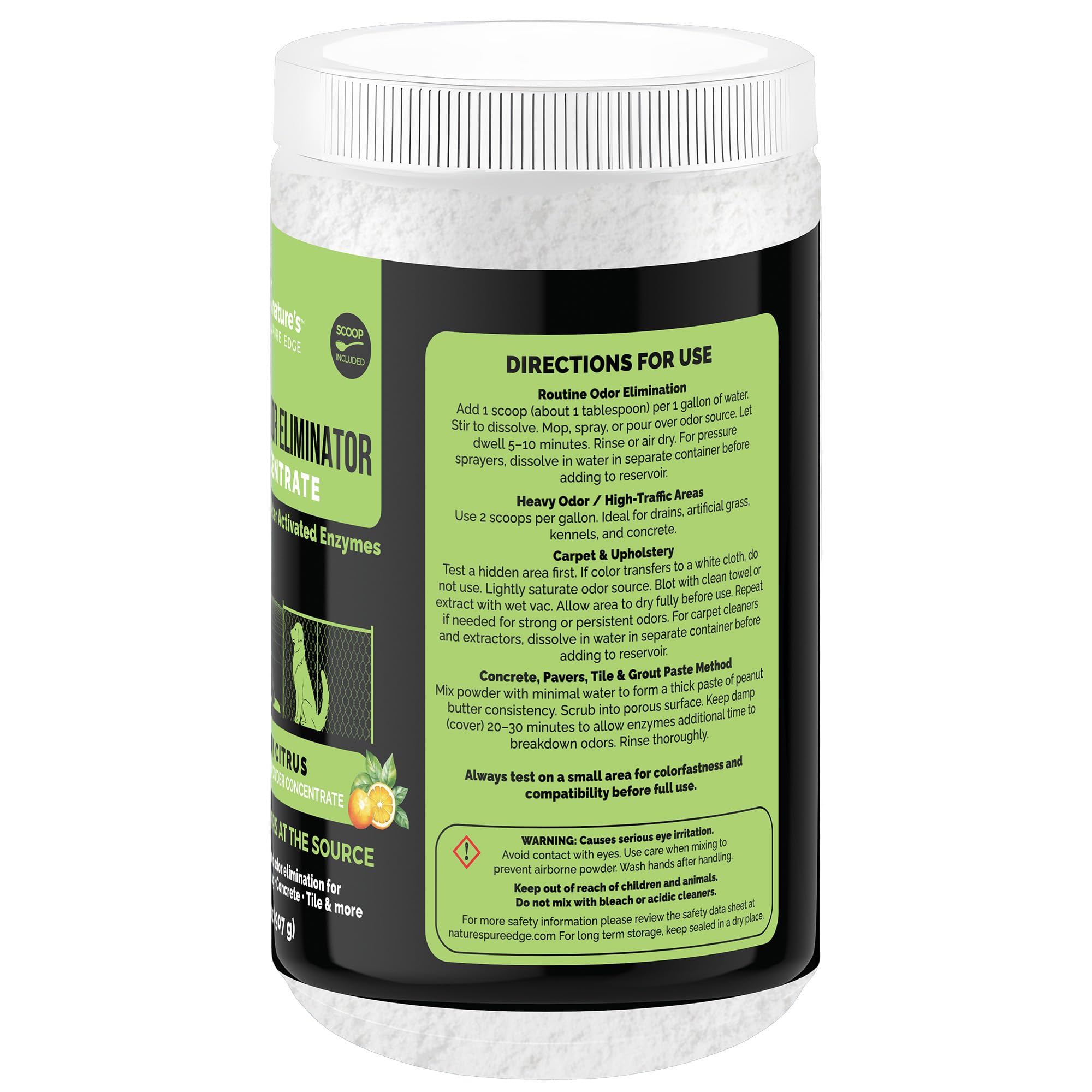 Nature's Pure Edge carpet odor elimination on various floor surfaces