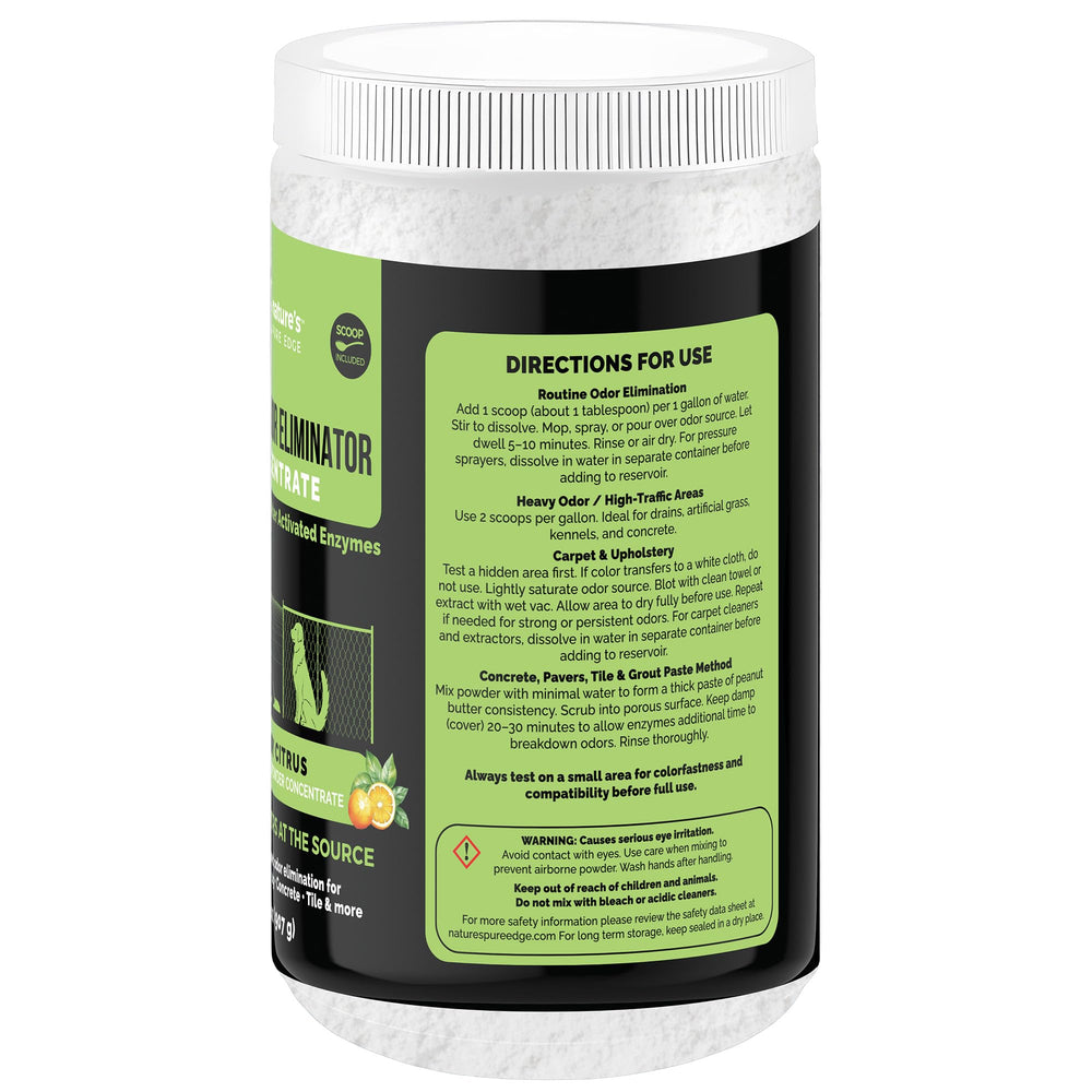 Nature's Pure Edge carpet odor elimination on various floor surfaces