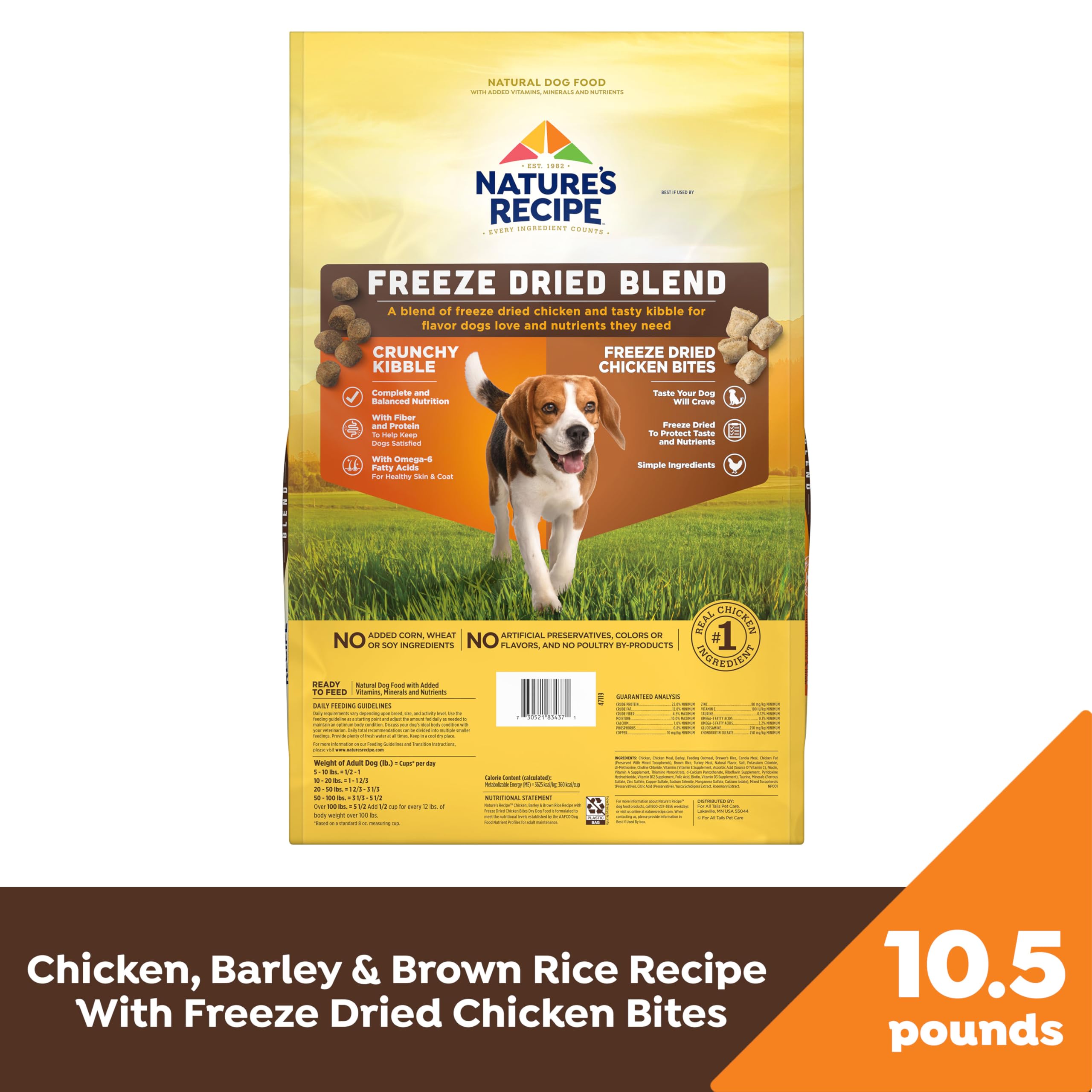 Close-up of Nature's Recipe freeze-dried chicken bites for protein.