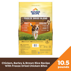 Close-up of Nature's Recipe freeze-dried chicken bites for protein.