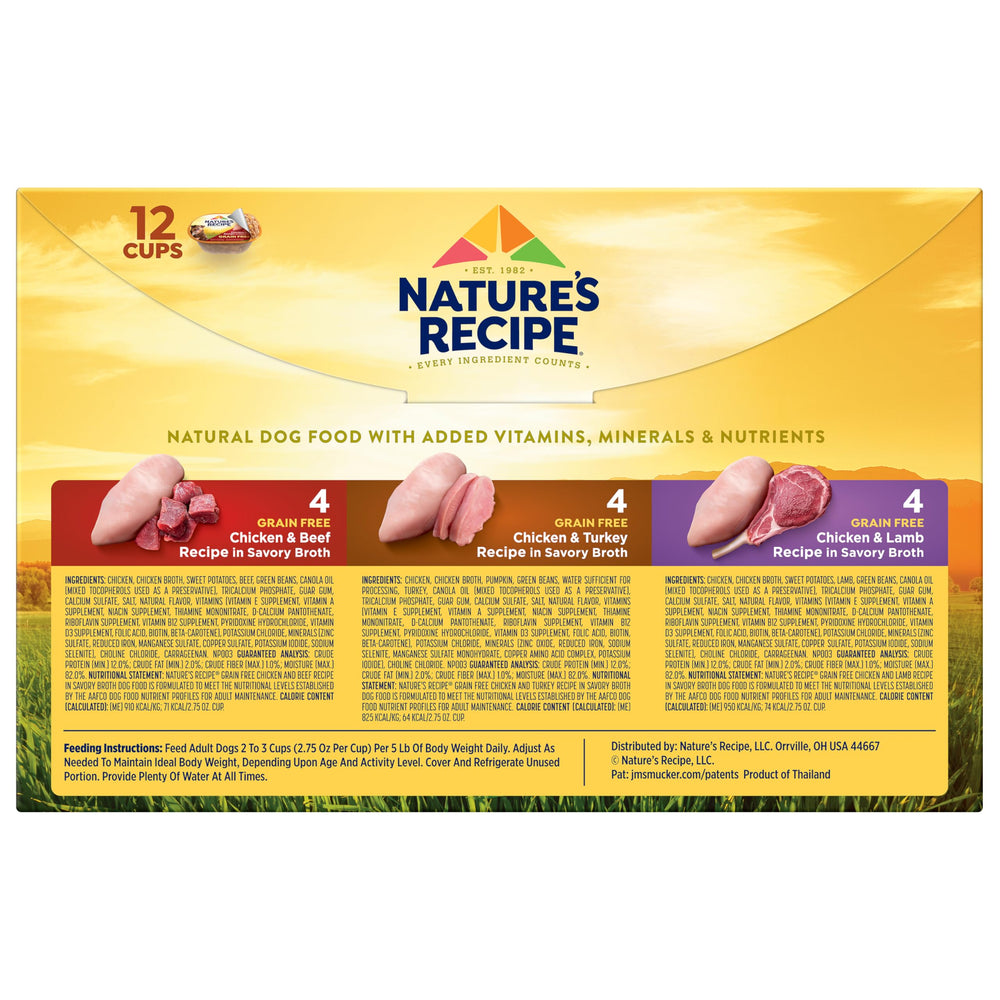 Nature’s Recipe label highlights premium ingredients and balanced nutrition
