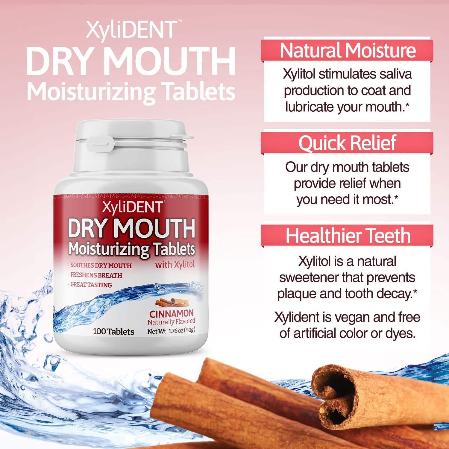 Nature's Stance XyliDENT bottle back showing ingredients and sugar-free formula