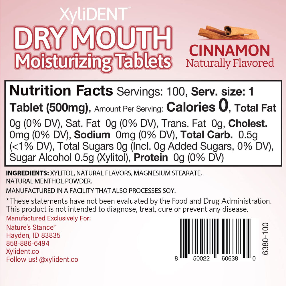 Sugar-free cinnamon tablets from Nature's Stance emphasize natural xylitol