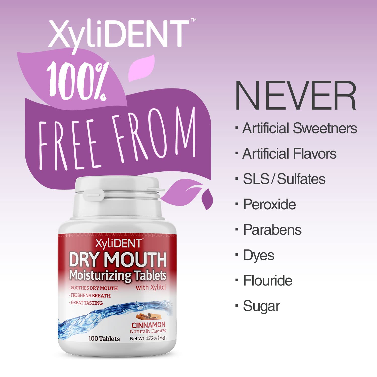 Close-up of cinnamon tablets from Nature's Stance XyliDENT highlights xylitol