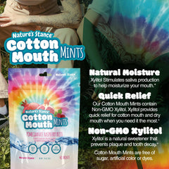 Close-up of Nature's Stance Xylitol Mints texture and color