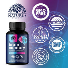 Nature's Strength phosphatidylserine capsules showing multi-nutrient brain health benefit.