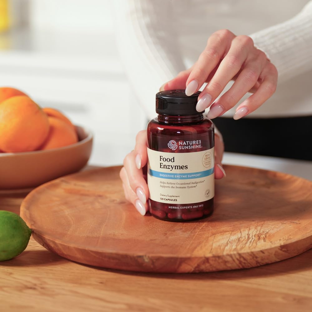Nature's Sunshine Food Enzymes depiction of the digestive process for better nutrient use.