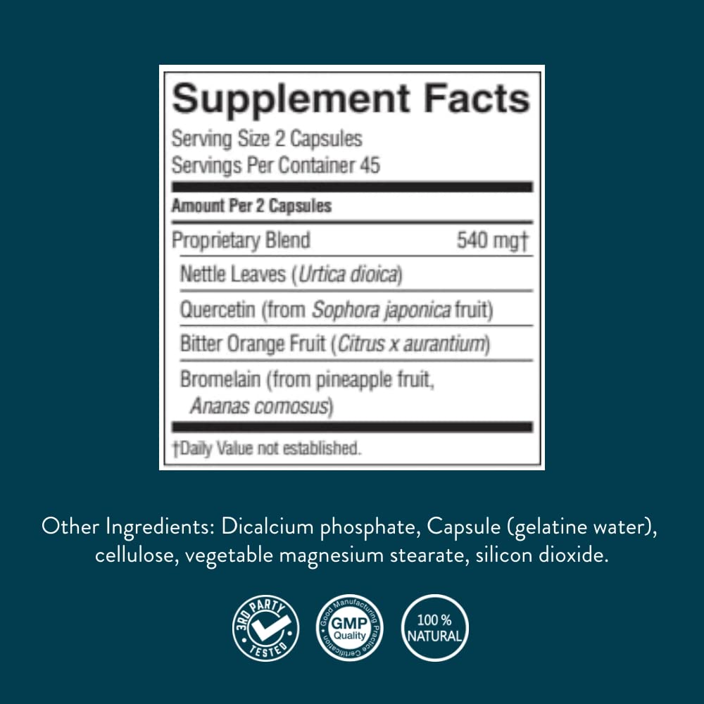 Nature's Sunshine HistaBlock packaging detail showing dosage and labeling.