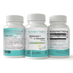 Nature's Trove Melatonin + L-Theanine capsules deliver calm and sleep-friendly support.