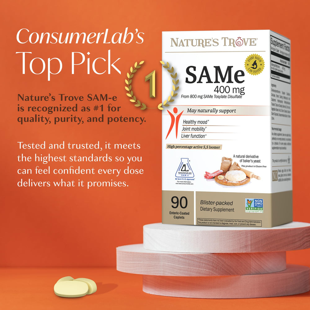 Nature's Trove SAM-e vegan caplets for plant-based daily use