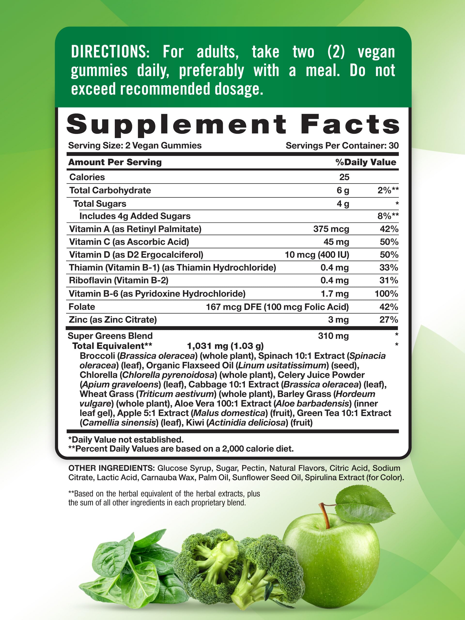 Nature's Truth Apple-flavor gummies close-up; tasty vegan option.