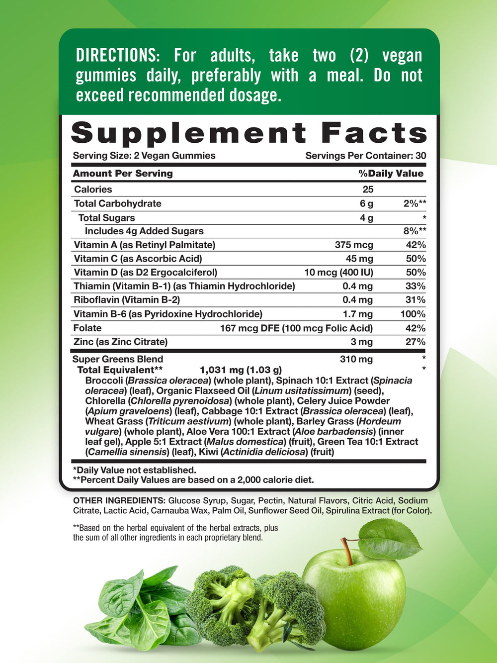 Nature's Truth Apple-flavor gummies close-up; tasty vegan option.