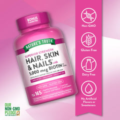 Nature's Truth argan oil and collagen ingredients support radiant hair and skin.