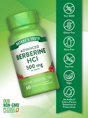 Nature's Truth Berberine capsules on a clean surface, convenient daily supplement
